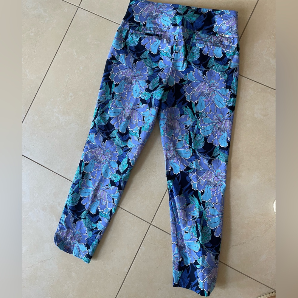 Swing Control size 14 Floral Ankle Pants in Blue & Teal 🌟$40 or 2 for $70🌟 - Picture 5 of 5